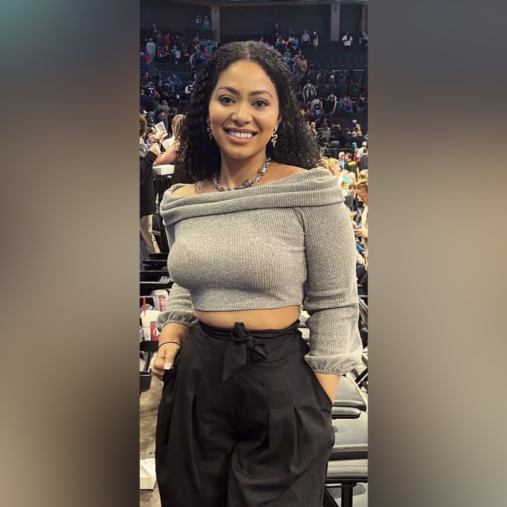 Gray Cropped Off-The-Shoulder Sweater Top